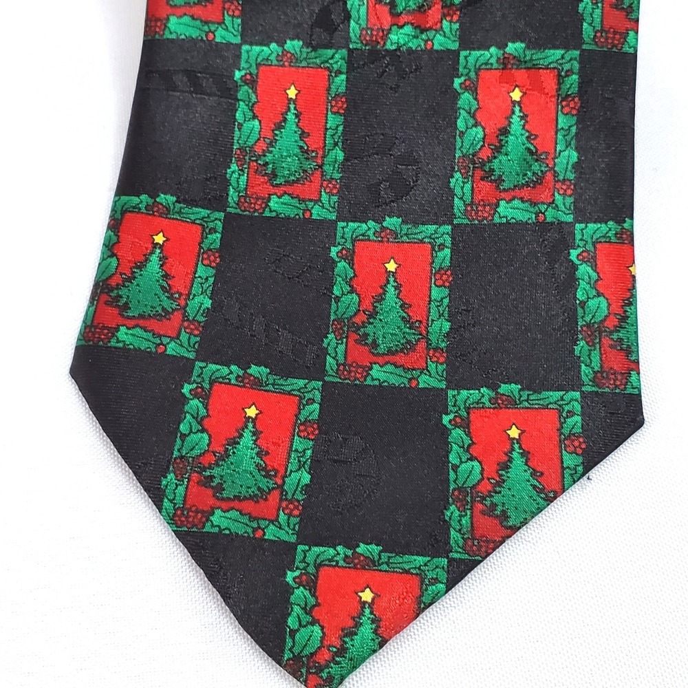 Yule Tie Greetings MMG Hallmark  Christmas Tree Tie Necktie Holiday Season